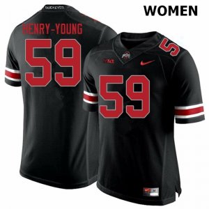 NCAA Ohio State Buckeyes Women's #59 Darrion Henry-Young Blackout Nike Football College Jersey GYA3045WU